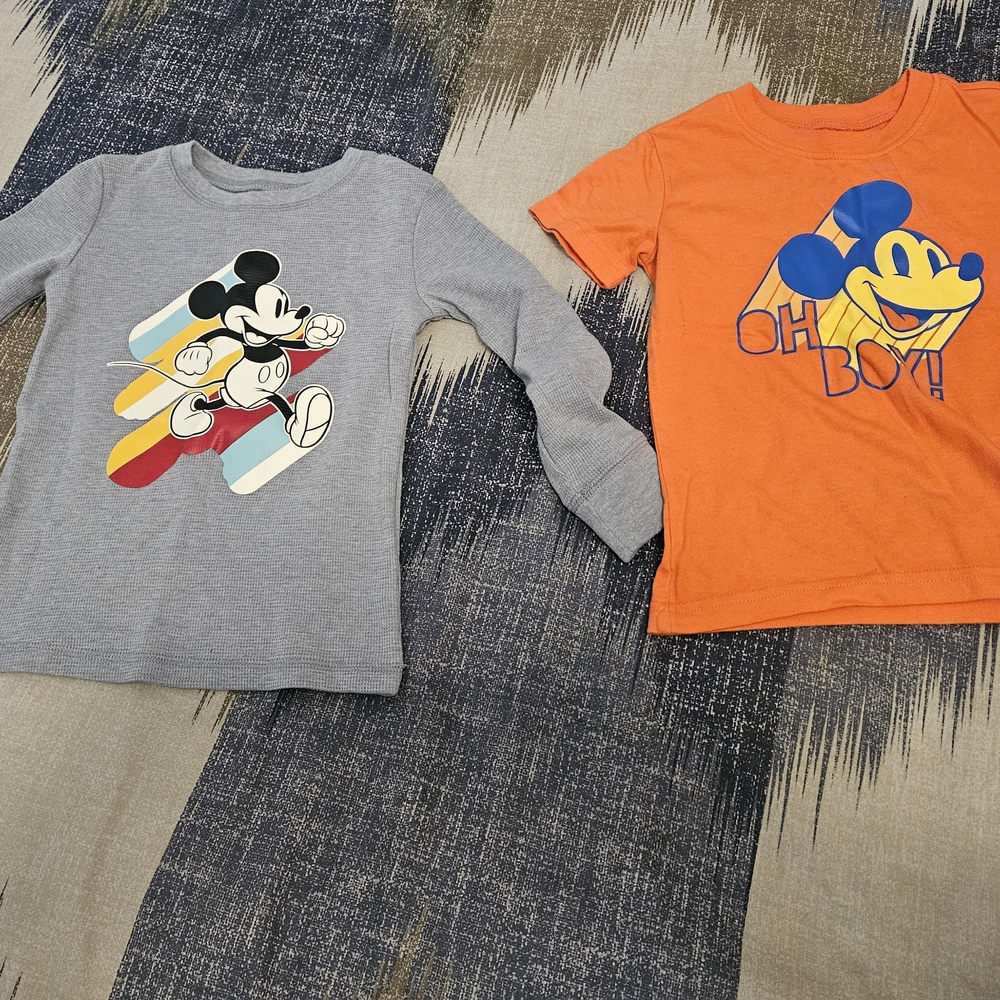 Disney Mickey Mouse Kids Shirt Set - Gray and Orange
